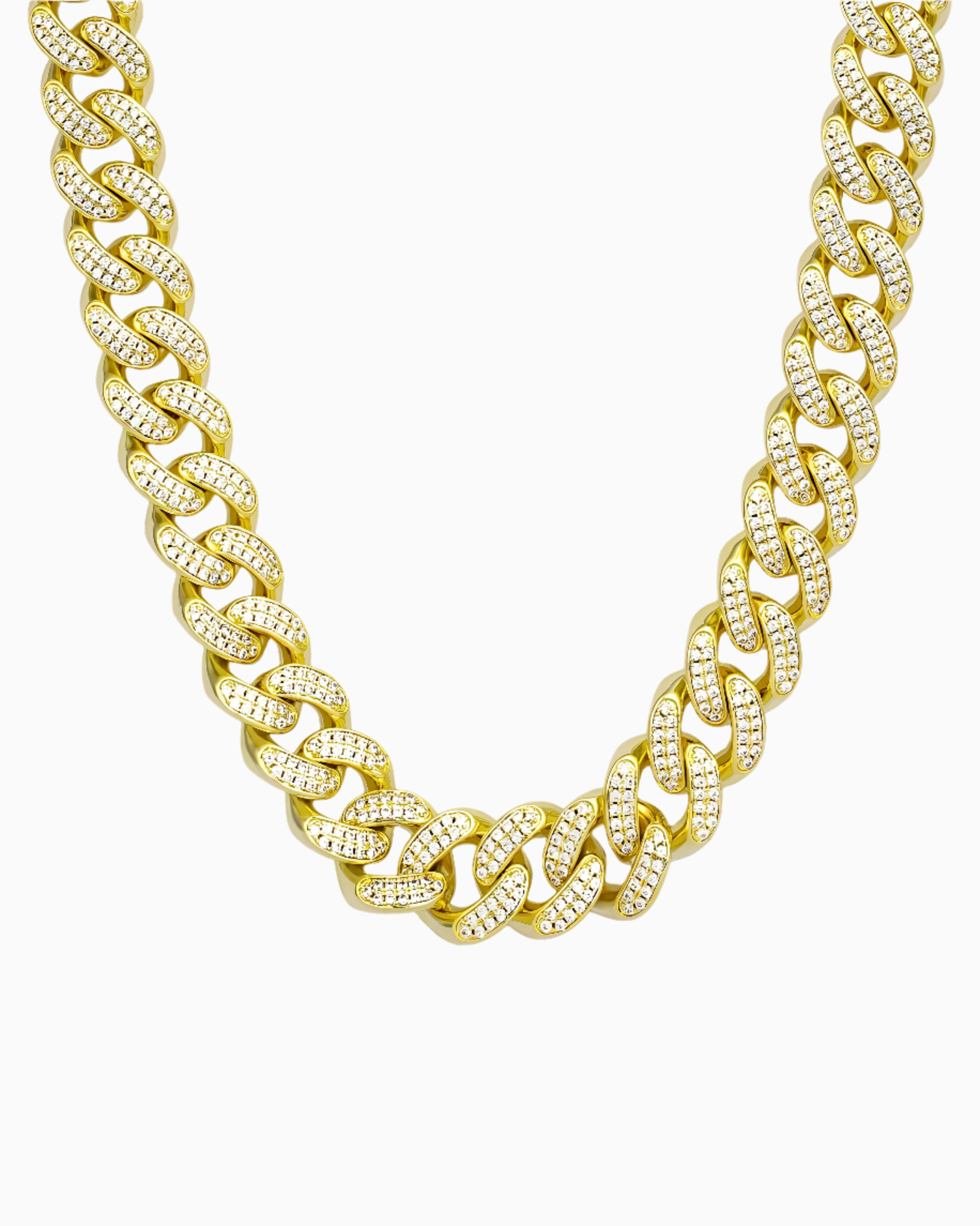ICED CUBANA CHAIN. - 12MM GOLD
