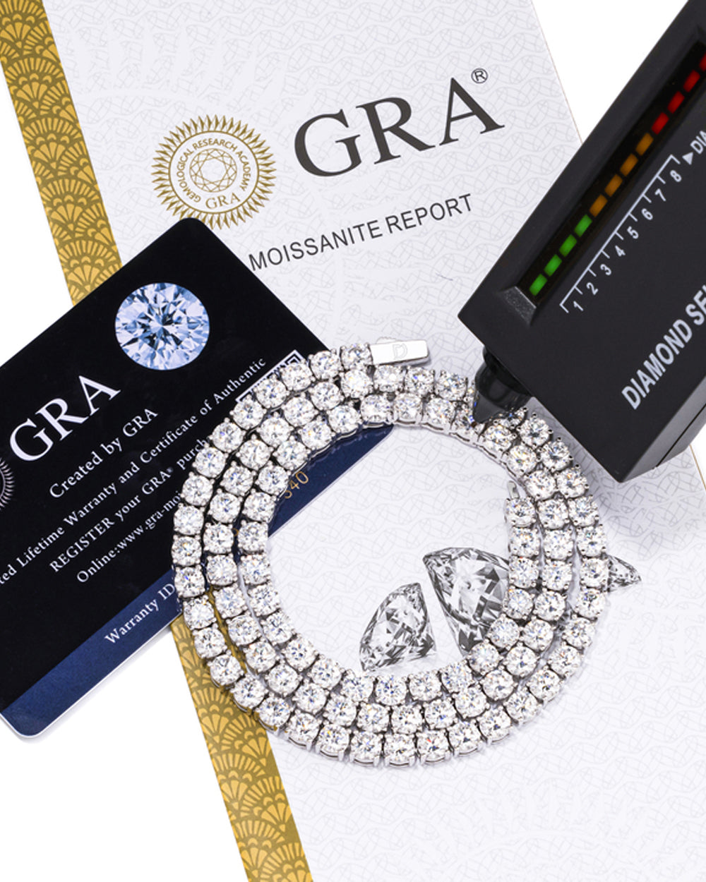 MOISSANITE TENNIS CHAIN. - 3MM
